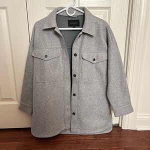 Banana Republic Light Gray Shirt Jacket